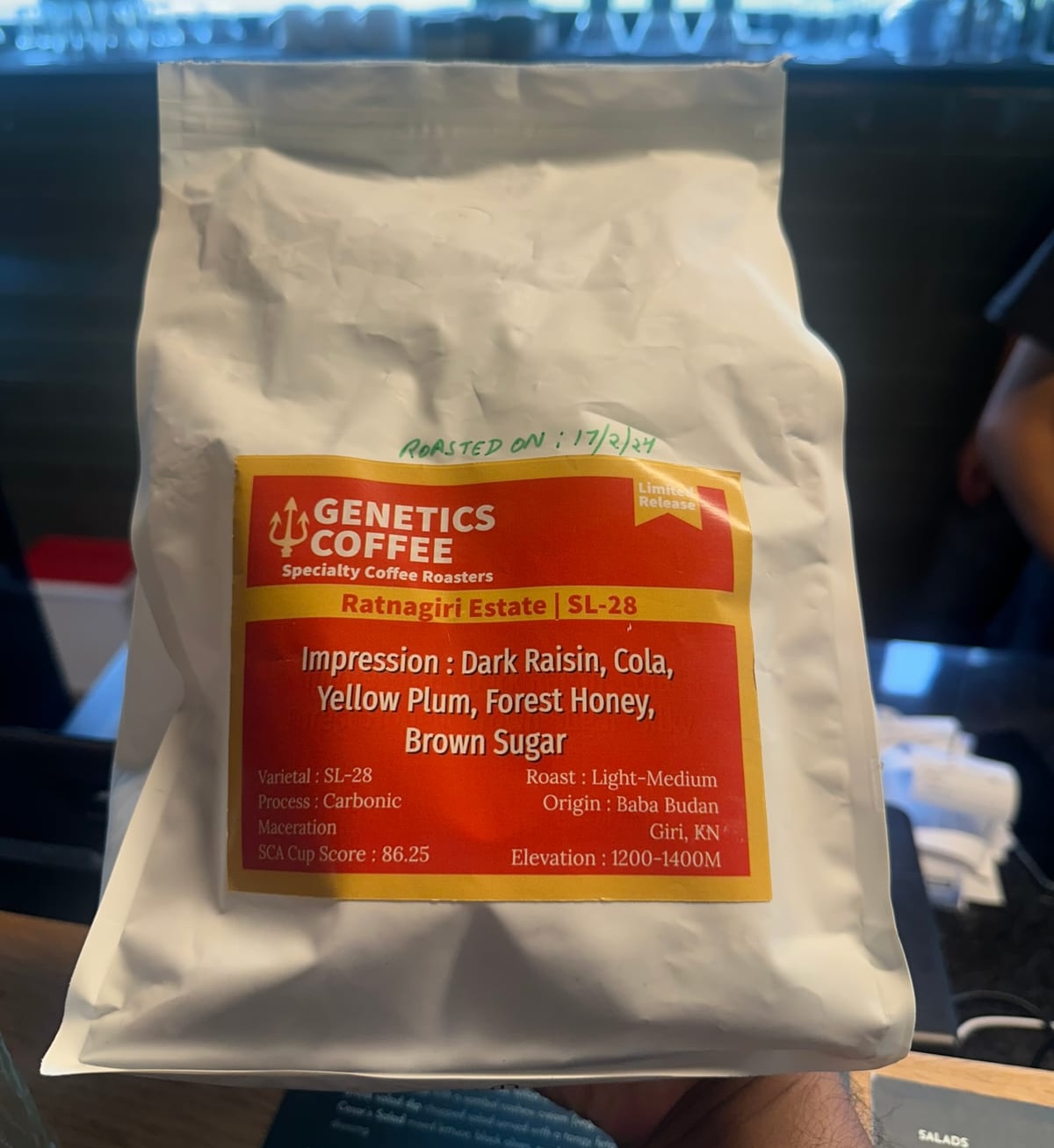Ratnagiri SL 28 (Carbonic Maceration) by Genetics Coffee (Koffie Genetics)