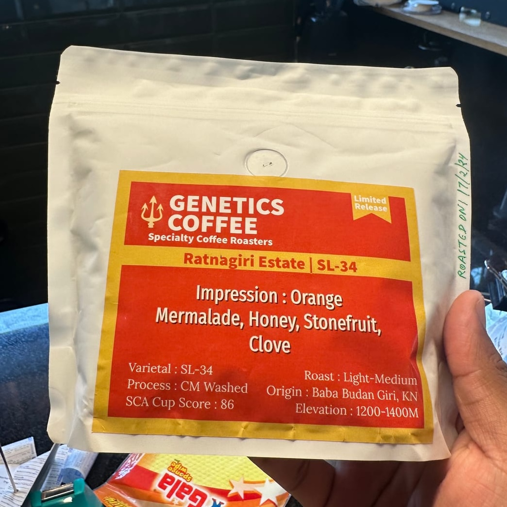 Ratnagiri SL 34 (CM Washed) by Genetics Coffee (Koffie Genetics)