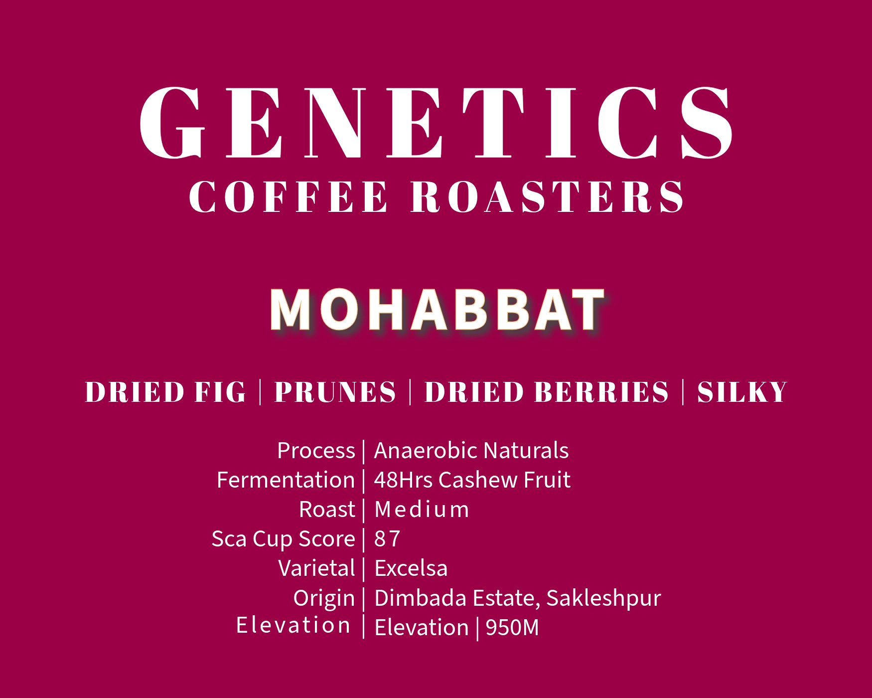 Mohabbat by Genetics Coffee (Koffie Genetics)